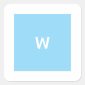 Personalisierter Pfirsichmonogramm Quadratischer Aufkleber (Vorderseite)