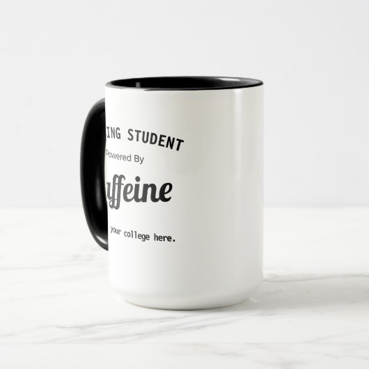Personalisierter Pflegestudent mit Koffein Tasse (Vorderseite Links)