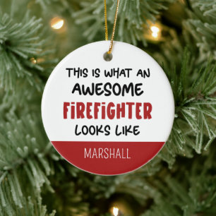 Personalisierter Phantastischer Feuerwehrmann Feue Keramik Ornament