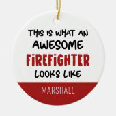 Personalisierter Phantastischer Feuerwehrmann Feue Keramik Ornament (Vorne)