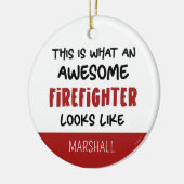 Personalisierter Phantastischer Feuerwehrmann Feue Keramik Ornament (Links)