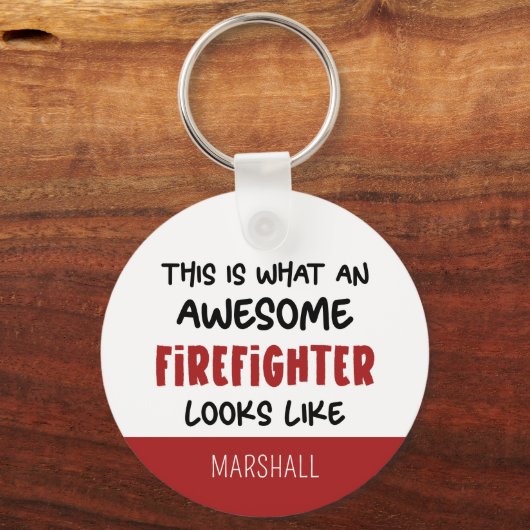 Personalisierter Phantastischer Feuerwehrmann Feue Schlüsselanhänger (Vorderseite)