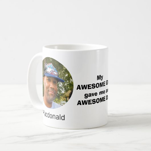 Personalisierter PHANTASTISCHER VATER Christlich Kaffeetasse (Vorderseite Links)