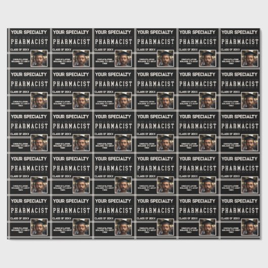 Personalisierter Pharmazie Name Abschluss Jahr Fot Geschenkpapier (Flach)