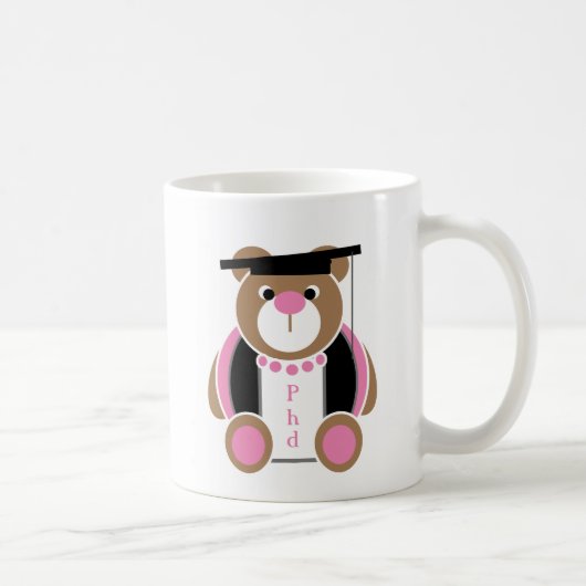 Personalisierter Phd niedlicher Teddybär Kaffeetasse (Rechts)