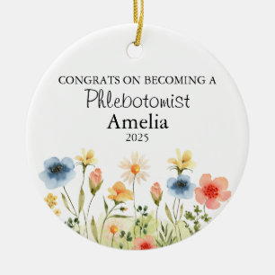 Personalisierter Phlebotomist Ornament, Abschluss Keramik Ornament