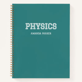 Personalisierter Physik-Schulkalender Türkisblau Notizblock