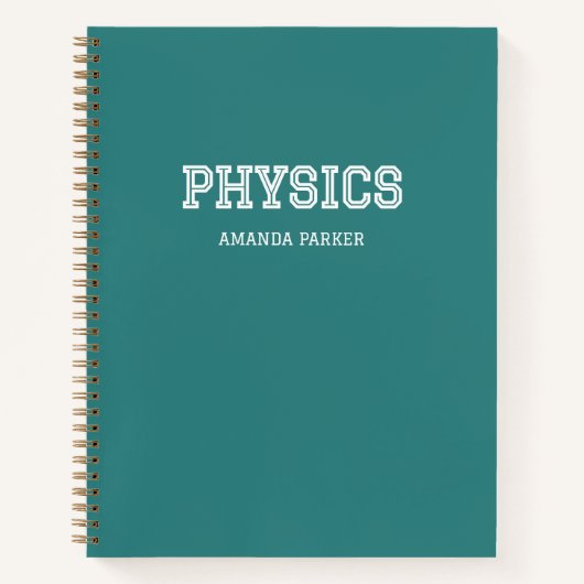 Personalisierter Physik-Schulkalender Türkisblau Notizblock (Vorderseite)