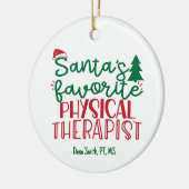 Personalisierter Physikaltherapeut des Weihnachtsm Keramik Ornament (Links)