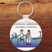 Personalisierter Physiotherapeut - Cartoon von Fra Schlüsselanhänger (Vorderseite)