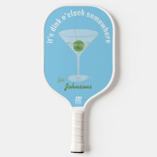Personalisierter Pickle Martini Trink O'Clock - Bl Pickleball Schläger
