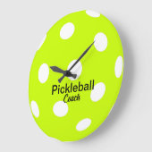 Personalisierter Pickleball-Coach gelb Große Wanduhr (Winkel)