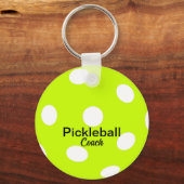 Personalisierter Pickleball-Coach Gelber Schlüssel Schlüsselanhänger (Vorderseite)