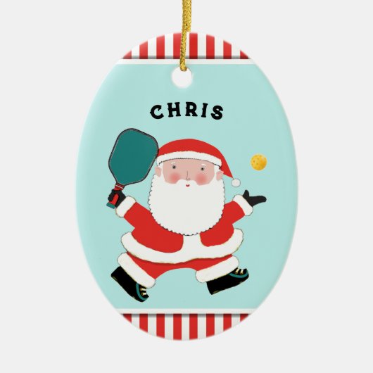 Personalisierter Pickleball-Keepake Keramik Ornament (Vorne)