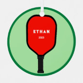 Personalisierter Pickleball-Keepake Ornament Aus Metall (Vorderseite)