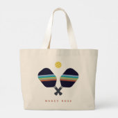 Personalisierter Pickleball-Name Strippenpaddeln Jumbo Stoffbeutel (Rückseite)