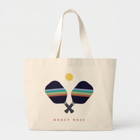 Personalisierter Pickleball-Name Strippenpaddeln Jumbo Stoffbeutel (Vorne)