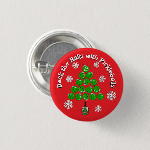 Personalisierter Pickleball-Weihnachtsbaum Xmas-Pa Button
