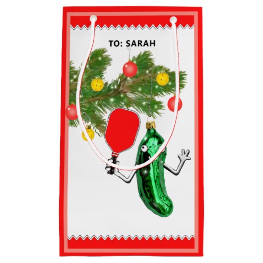 Personalisierter Pickleball Weihnachtsfeiertag Kleine Geschenktüte (Vorderseite)