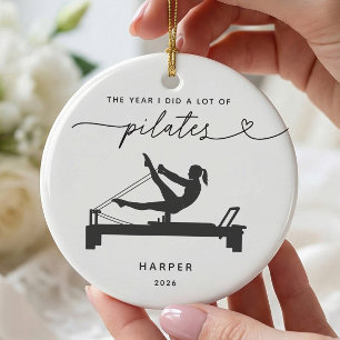 Personalisierter Pilates-Liebhaber-Weihnachtsschmu Keramik Ornament