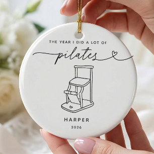 Personalisierter Pilates-Stuhl-Weihnachtsbaumschmu Keramik Ornament