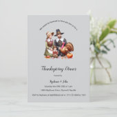 Personalisierter Pilgrim Vathers Erntedank Einladung (Stehend Vorderseite)