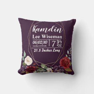 Personalisierter Pillow Plum Lila Rose Gold G Kissen
