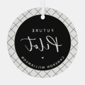 Personalisierter Pilot Elegant Ornament Aus Glas (Rückseite)