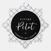 Personalisierter Pilot Elegant Ornament Karte (Vorderseite)