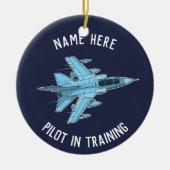Personalisierter Pilot in der Keramik Ornament (Vorne)