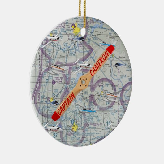 Personalisierter Pilot Keramik Ornament (Rechts)