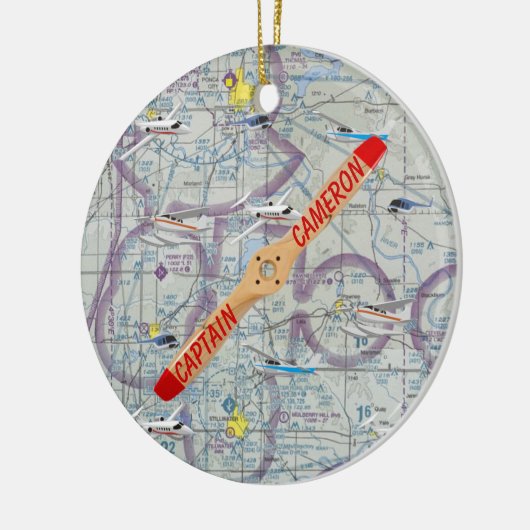 Personalisierter Pilot Keramik Ornament (Links)