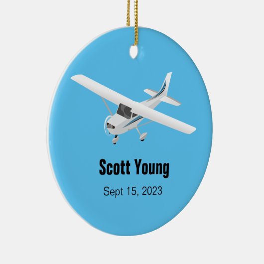 Personalisierter Pilot Keramik Ornament (Rechts)