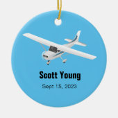 Personalisierter Pilot Keramik Ornament (Vorne)