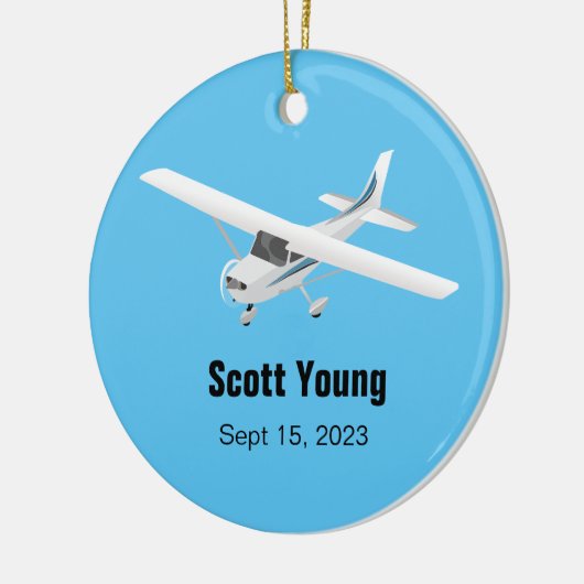 Personalisierter Pilot Keramik Ornament (Links)