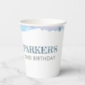 Personalisierter Pilot Teddy Bär Geburtstag Pappbecher (Rückseite)