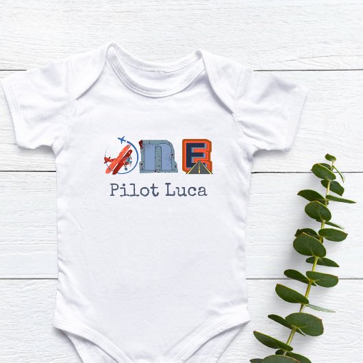 Personalisierter Pilot zum Geburtstag Baby Strampler