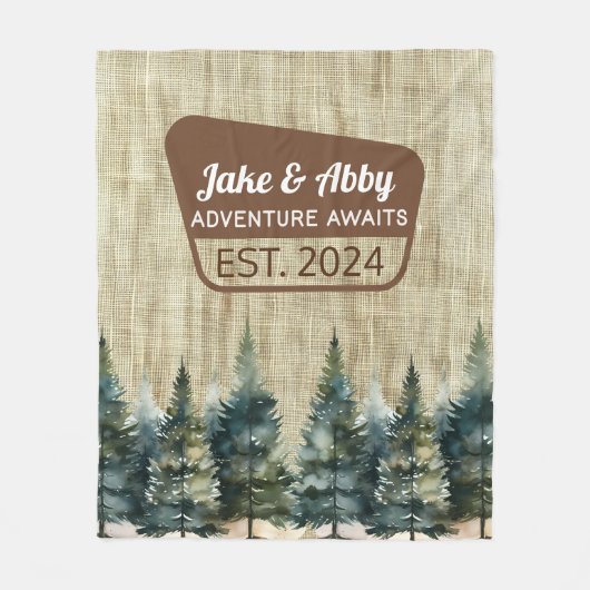 Personalisierter Pine Tree Outdoor Fleece Blanket (Vorderseite)