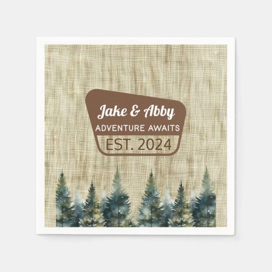 Personalisierter Pine Tree Outdoor Nationalpark Serviette (Vorderseite)