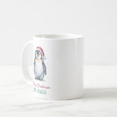 Personalisierter Pinguin in der Weihnachtsmannmütz Kaffeetasse (Vorderseite Links)