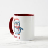 Personalisierter Pinguin mit Candy Cane Individuel Tasse (Vorderseite Links)