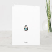 Personalisierter Pinguin mit einem verschenkten Ge Karte (Rückseite)