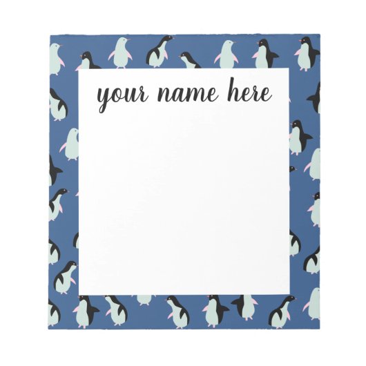 Personalisierter Pinguin Notepad Notizblock (Vorderseite)