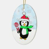 Personalisierter Pinguin Snowy Day Weihnachten Keramik Ornament (Links)