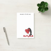 Personalisierter Pinguin und Rotes Herz Post-it Klebezettel (Büro)