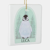 Personalisierter Pinguin Watercolor Weihnachtsschm Keramikornament (Rechts)