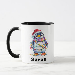 Personalisierter Pinguin Weihnachten Individuelle  Tasse