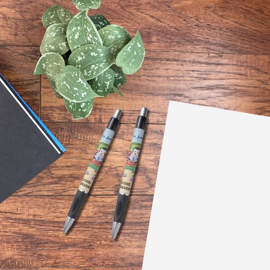 Personalisierter Pinguinstift in der Bibliothek Kugelschreiber