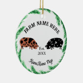Personalisierter Pinienkrebs der KuneKune Nr. 2 Keramik Ornament (Rechts)