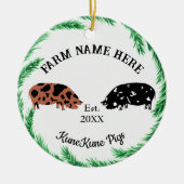 Personalisierter Pinienkrebs der KuneKune Nr. 2 Keramik Ornament (Vorne)